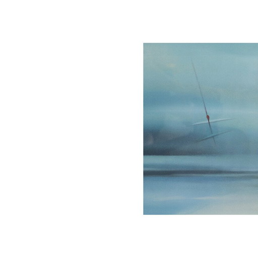 Image surréaliste vintage lithographie en couleur de Lars Sjöström, 1970