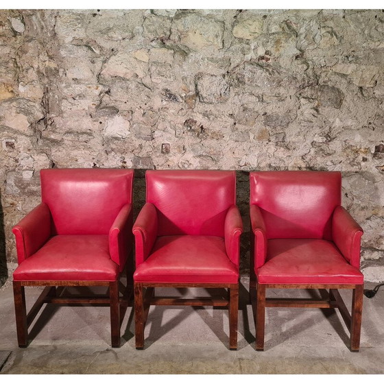 Image 1 of Fauteuil vintage en cuir Sulky par Christian Liaigre pour Nobilis, 1980
