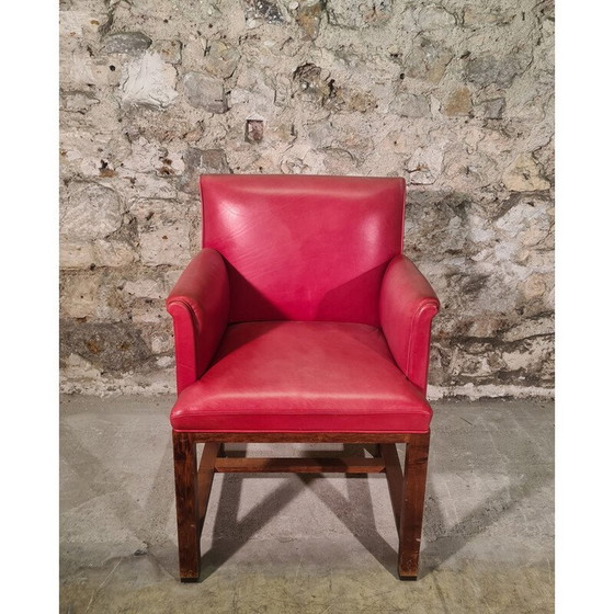 Image 1 of Fauteuil vintage en cuir Sulky par Christian Liaigre pour Nobilis, 1980