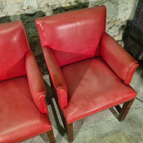 Image 1 of Fauteuil vintage en cuir Sulky par Christian Liaigre pour Nobilis, 1980
