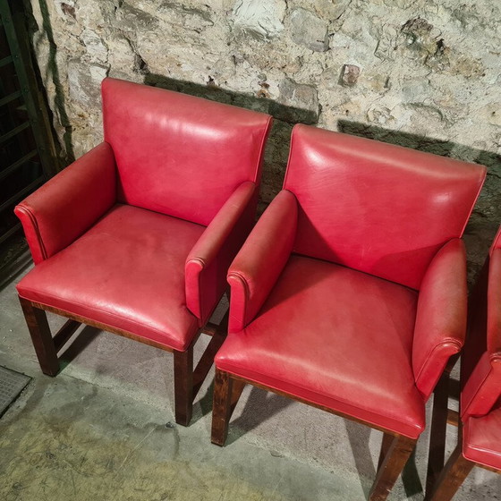 Image 1 of Fauteuil vintage en cuir Sulky par Christian Liaigre pour Nobilis, 1980