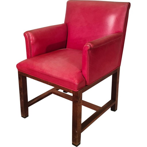 Fauteuil vintage en cuir Sulky par Christian Liaigre pour Nobilis, 1980