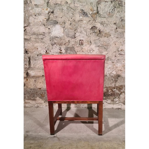 Fauteuil vintage en cuir Sulky par Christian Liaigre pour Nobilis, 1980