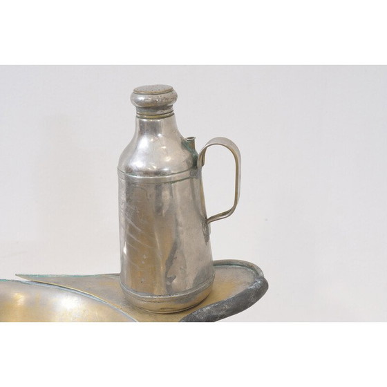 Image 1 of Lavabo de coiffeur vintage en métal chromé