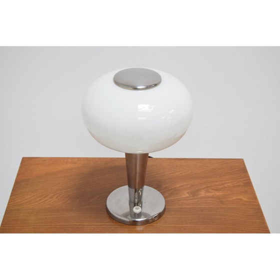 Image 1 of Lampe Vintage Art Déco en verre et métal, Tchécoslovaquie 1930