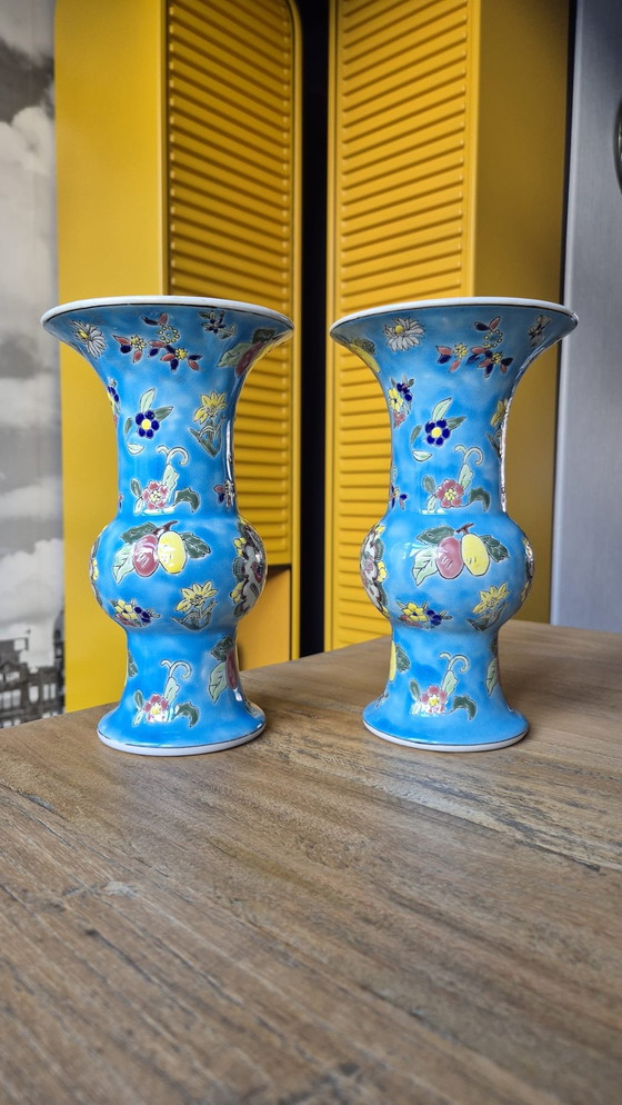Image 1 of Vases de style Longwy