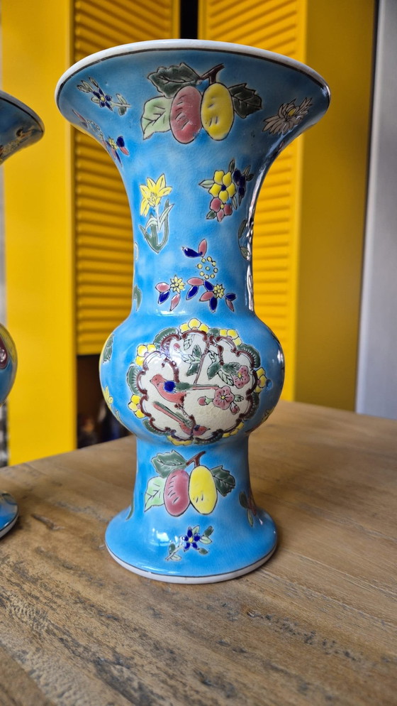 Image 1 of Vases de style Longwy