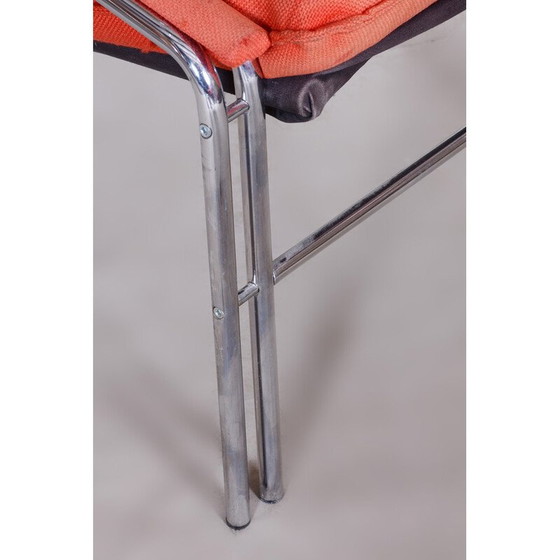 Image 1 of Paire de fauteuils du milieu du siècle en acier et tissu, Tchécoslovaquie, années 1960