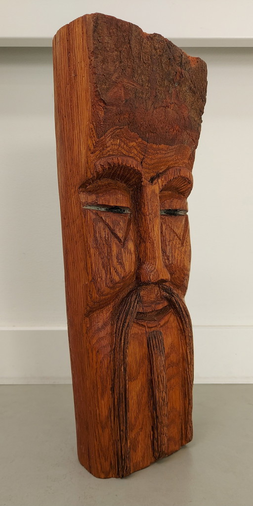 Sculpture sur bois Visage