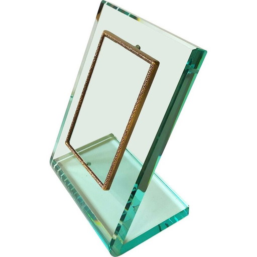 Cadre photo vintage en cristal par Pietro Chiesa pour Fontana Arte, 1940