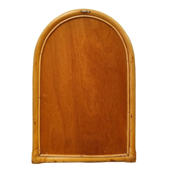 Image 1 of Magnifique miroir et console en bambou et rotin des années 1960. Fabriqué en Italie