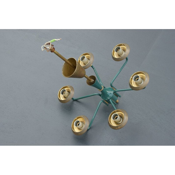 Image 1 of Lustre vintage en laiton de Kaiser-Leuchten, Allemagne 1960