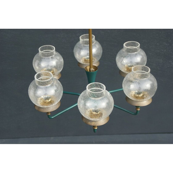 Image 1 of Lustre vintage en laiton de Kaiser-Leuchten, Allemagne 1960