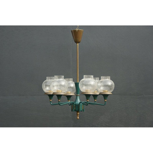 Lustre vintage en laiton de Kaiser-Leuchten, Allemagne 1960