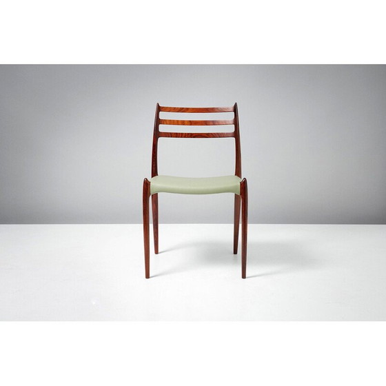 Image 1 of Ensemble de 8 chaises de salle à manger en bois de rose modèle 78 par Niels Moller, 1962