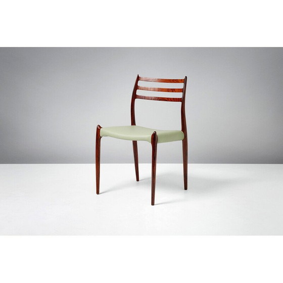 Image 1 of Ensemble de 8 chaises de salle à manger en bois de rose modèle 78 par Niels Moller, 1962