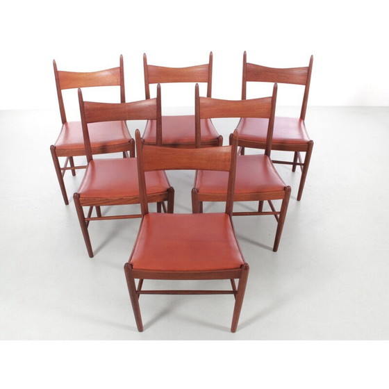 Image 1 of Ensemble de 6 chaises scandinaves vintage en teck
