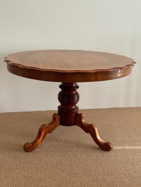 Image 1 of Table de salle à manger ronde Biedermeier