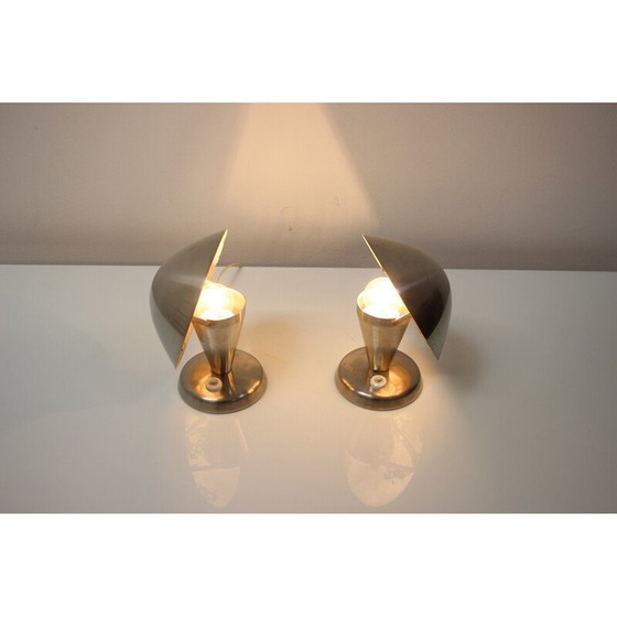 Image 1 of Paire de lampes de table blanches Bauhaus, années 1930