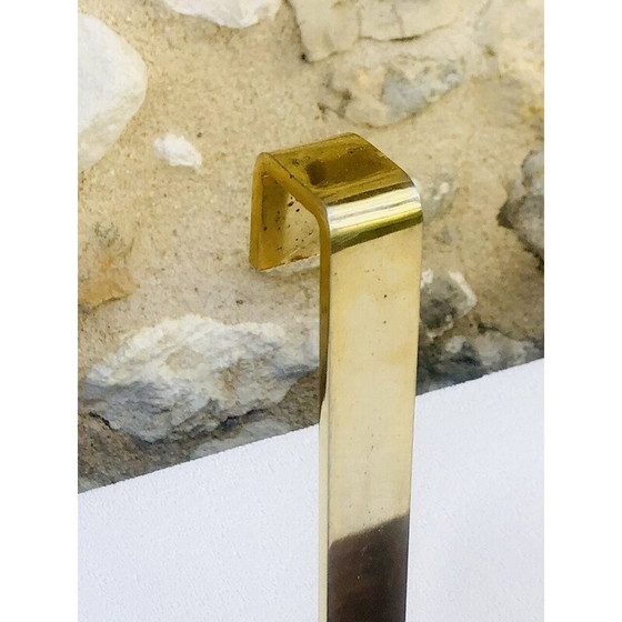 Image 1 of Etagère murale vintage à suspendre en laiton et bois