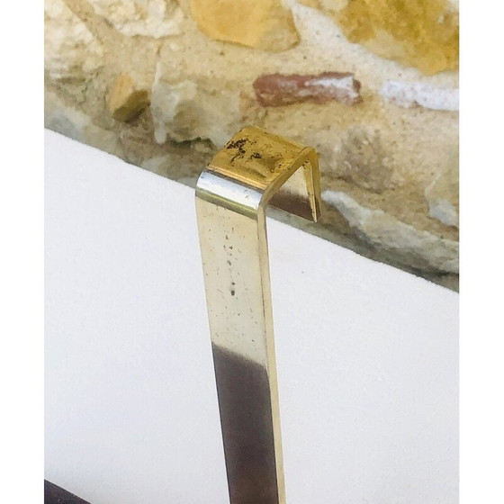 Image 1 of Etagère murale vintage à suspendre en laiton et bois
