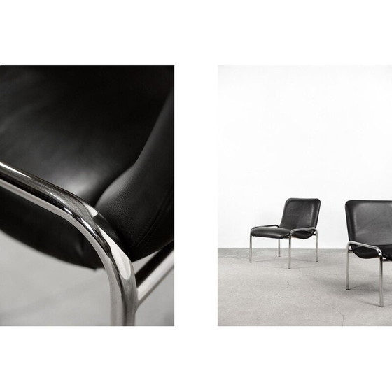 Image 1 of Paire de fauteuils vintage en acier tubulaire chromé de Thonet, Allemagne 1970
