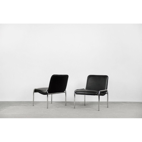 Image 1 of Paire de fauteuils vintage en acier tubulaire chromé de Thonet, Allemagne 1970