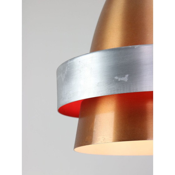 Image 1 of Lampe suspendue Space Age en aluminium cuivré, Italie 1970