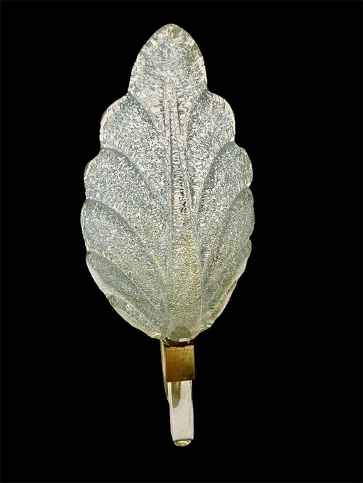 Paire d'appliques Barovier & Toso en verre bleu de Murano, Italie 1970