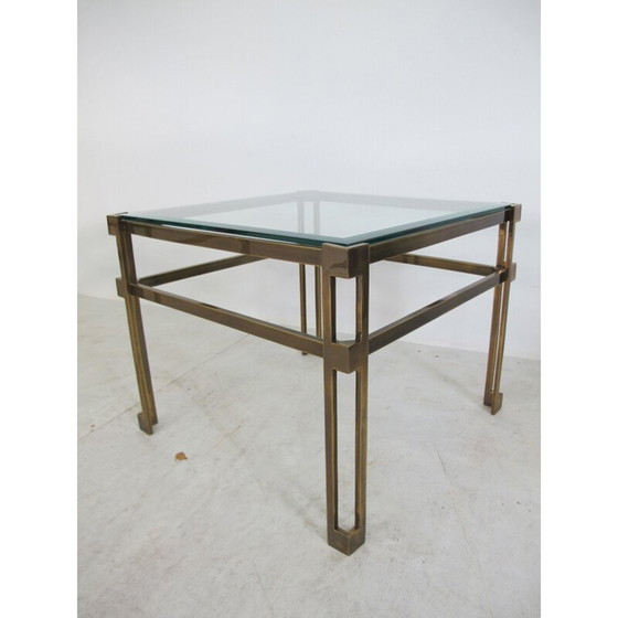 Image 1 of Table d'appoint vintage en laiton et verre par Peter Ghyczy, 1970