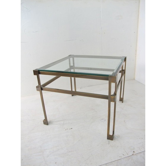 Image 1 of Table d'appoint vintage en laiton et verre par Peter Ghyczy, 1970