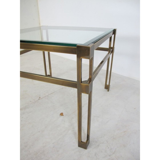 Image 1 of Table d'appoint vintage en laiton et verre par Peter Ghyczy, 1970
