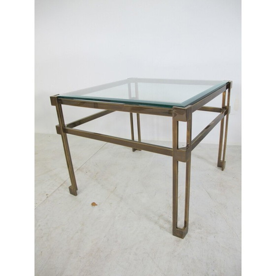 Image 1 of Table d'appoint vintage en laiton et verre par Peter Ghyczy, 1970