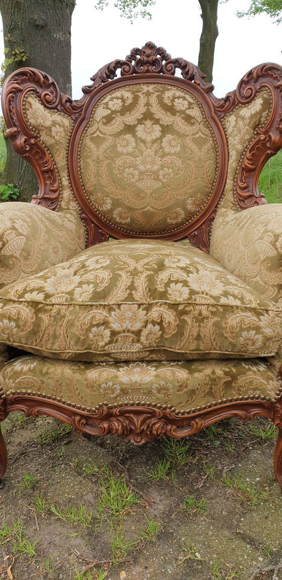 Image 1 of Banc Baroque Courbé Avec Fauteuils