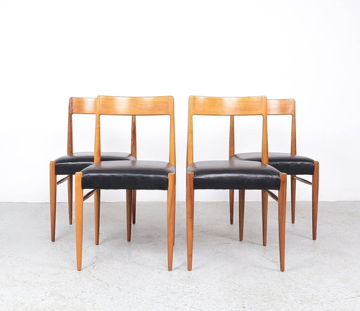 Chaises de table à manger en bois Lübke, 1960S