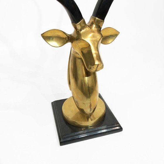 Image 1 of Sculpture vintage en laiton à tête d'antilope, 1970