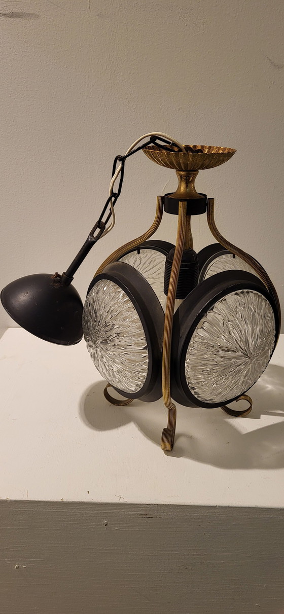 Image 1 of Lampe lanterne décorative avec verre Mid Century Modern