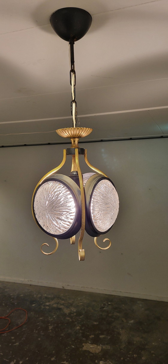 Image 1 of Lampe lanterne décorative avec verre Mid Century Modern