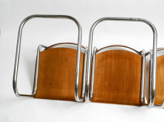 Image 1 of Quatre chaises cantilever en acier tubulaire Bauhaus des années 1930 par Mart Stam pour Robert Slezak Czech