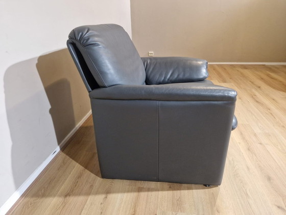 Image 1 of Leolux Bora Beta Fauteuil en cuir gris Design Axel Enthoven