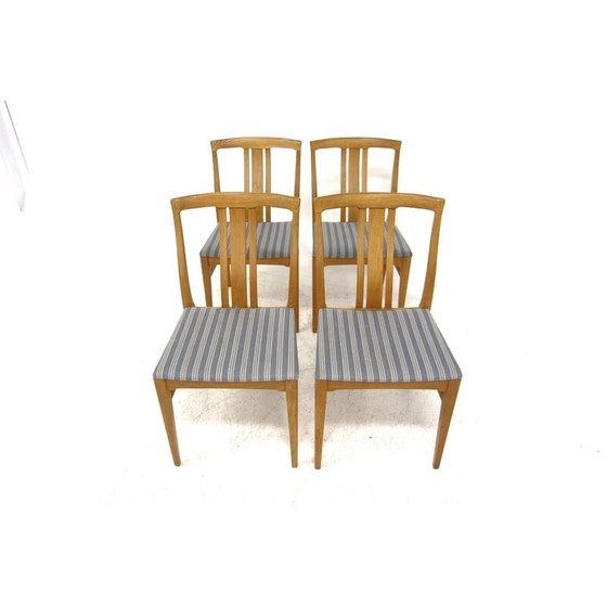 Image 1 of Ensemble de 4 chaises scandinaves vintage en bois de chêne, Suède 1960