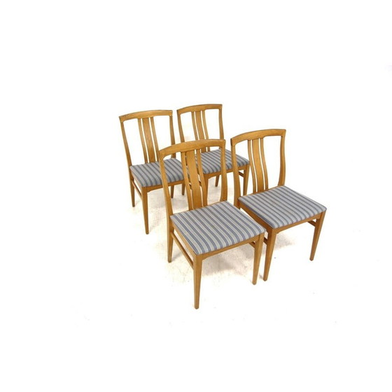 Image 1 of Ensemble de 4 chaises scandinaves vintage en bois de chêne, Suède 1960