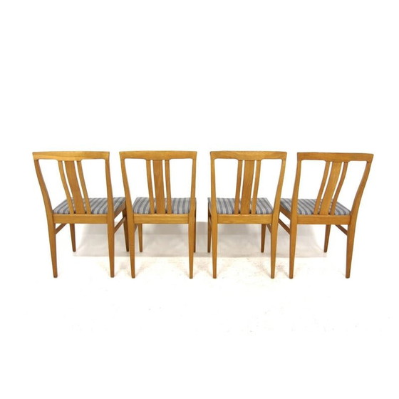 Image 1 of Ensemble de 4 chaises scandinaves vintage en bois de chêne, Suède 1960
