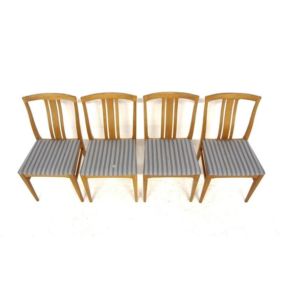 Image 1 of Ensemble de 4 chaises scandinaves vintage en bois de chêne, Suède 1960