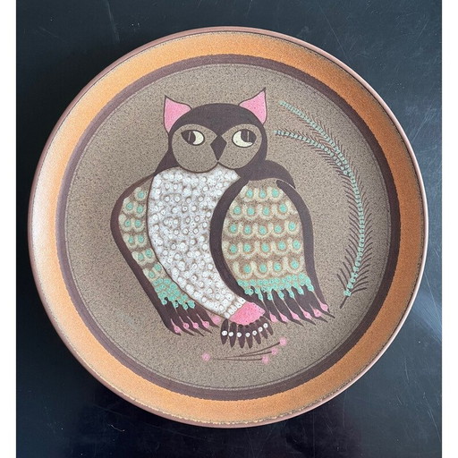 Plat vintage en céramique avec fixation murale, 1970