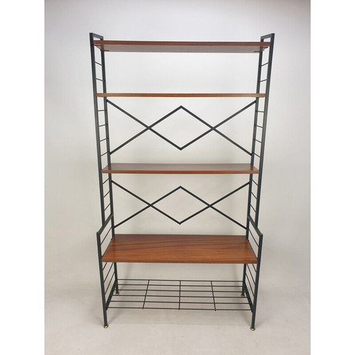 Etagère vintage en teck sur pied, Italie 1950