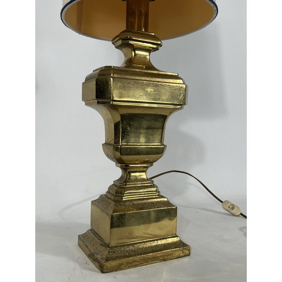 Image 1 of Lampe de table vintage italienne en laiton massif, années 1950
