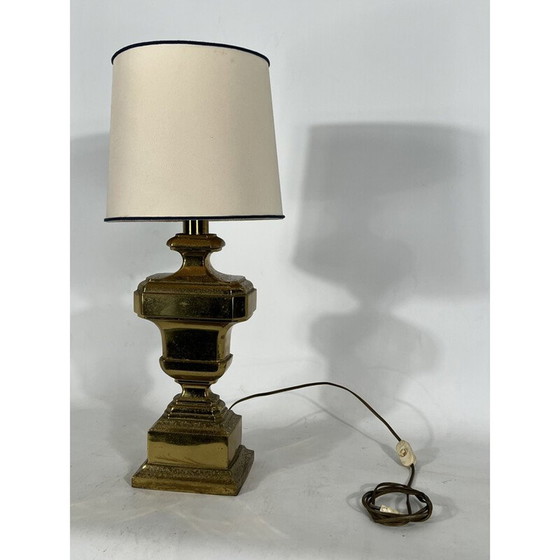 Image 1 of Lampe de table vintage italienne en laiton massif, années 1950