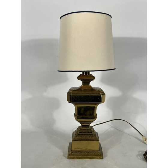 Image 1 of Lampe de table vintage italienne en laiton massif, années 1950