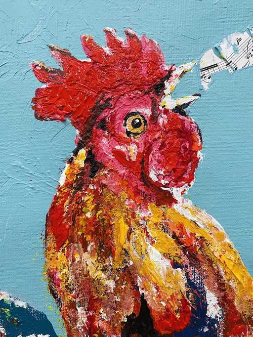 Peinture d'un coq